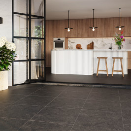 Carrelage en céramique sol et mur | 60x60 cm | Tilestone Belgian Black 