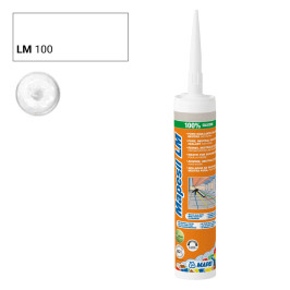Kit silicone | 6x30 cm | Mapei Mapesil LM 100 Blanc (pierre naturelle)