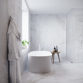 Carrelage poli en céramique | 120x120 cm | Ultimate Carrara Carrelage poli en céramique | 120x120 cm | Ultimate Carrara