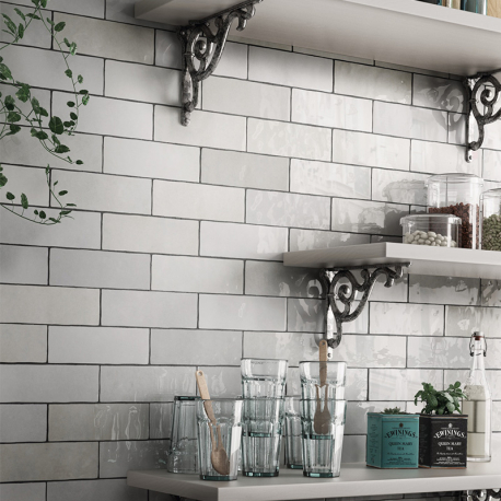 Carreaux muraux en céramique | 6.5x20 cm | Artisan White Glossy