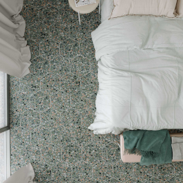 Carrelage en céramique sol et mur | 32x36.8 cm | DNA Terrazzo Teal