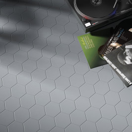 Carrelage en céramique sol et mur | 10.1x11.6 cm | Kromatika Denim Blue Hexagon