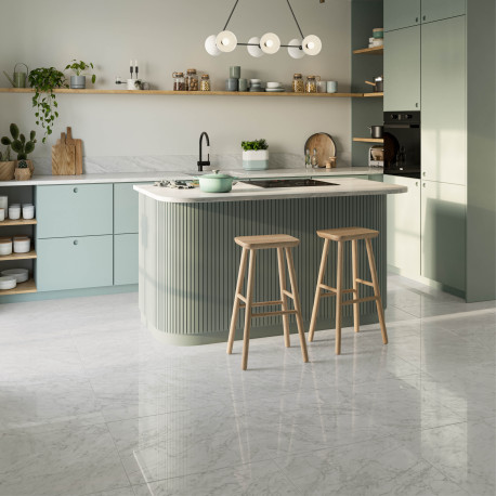 Carrelage poli en céramique | 60x60 cm | Sensato Carrara
