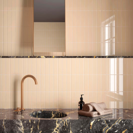 Carreaux muraux en céramique | 5x20 cm | Mundano Chalk Glossy