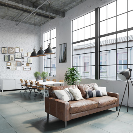 Carrelage en céramique sol et mur | 60x60 cm | Tilestone Subway Crete Dark Grey