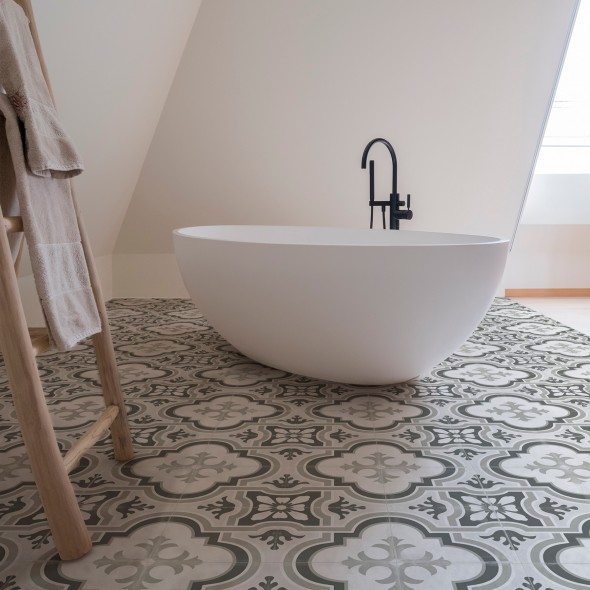 carrelages à motifs en céramique, gris medium, multicouleurs, impermo, landelijk, strak